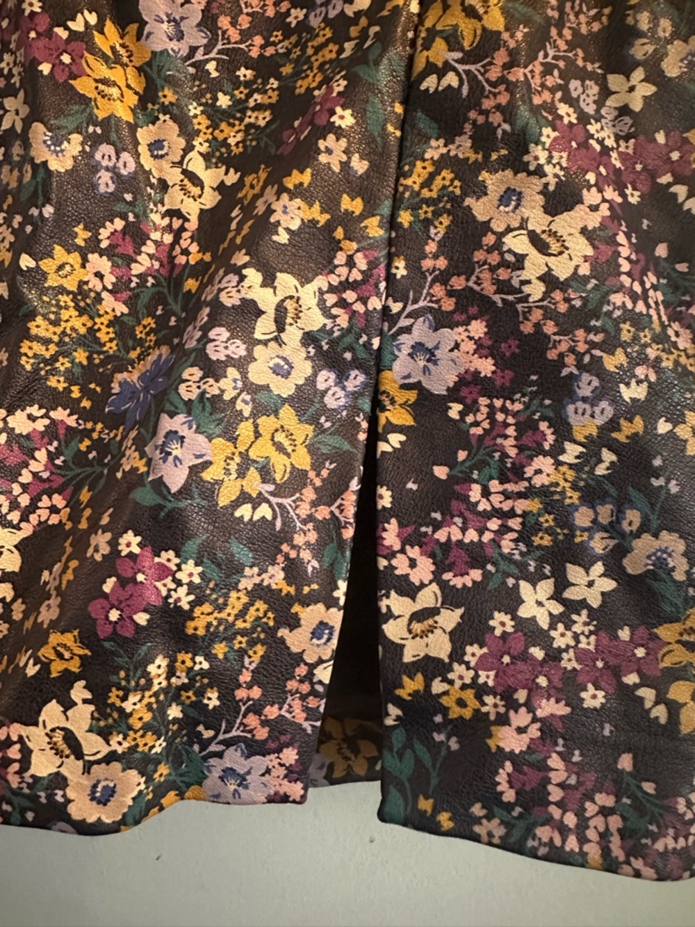 Maeve Floral Pencil Skirt in Black with Mustard & Purple - Picture 5 of 6